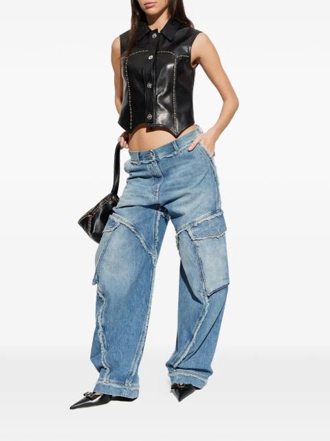 Versace leather sleeveless shirt - Black - zdjęcie produktu nr 2