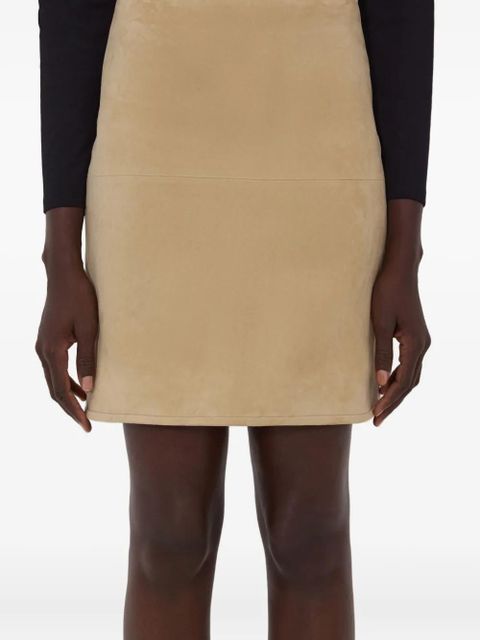 LouLou de Saison Engel suede pencil mini skirt - Neutrals