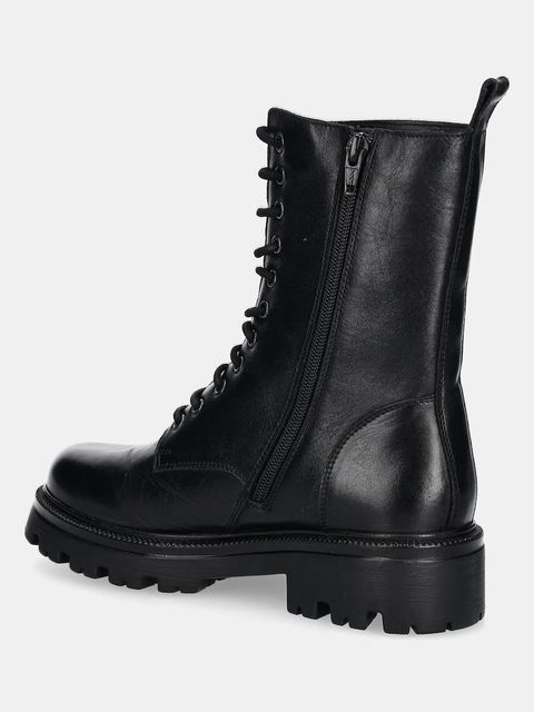 Medicine botki skórzane damskie kolor czarny na platformie