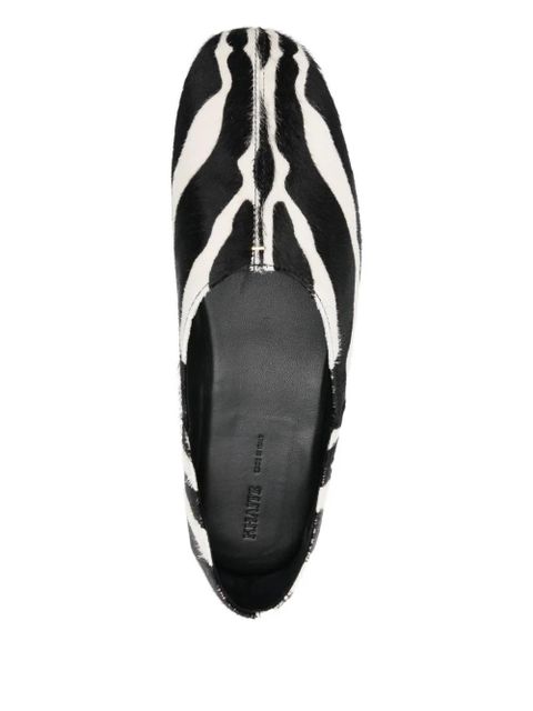 KHAITE Jane animal-print ballet flats - Black