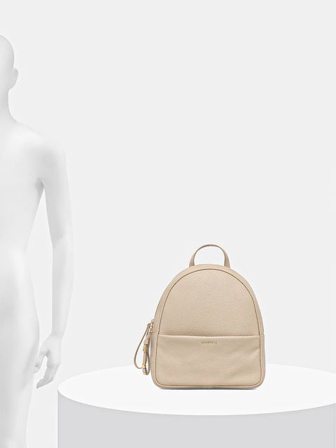 Coccinelle plecak skórzany NORY damski kolor beżowy mały gładki E1 U45 14 02 01