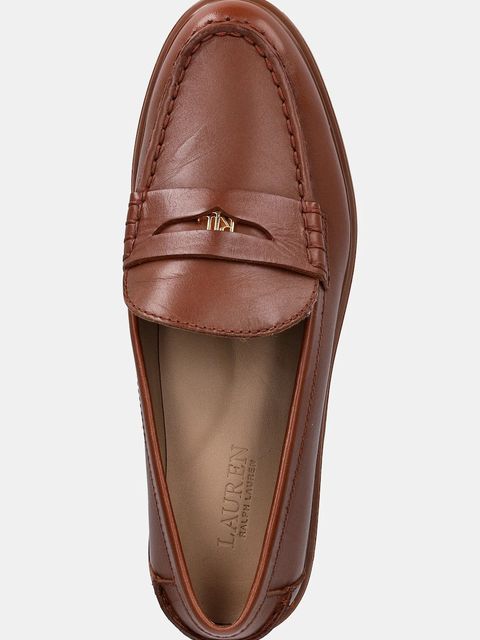 Lauren Ralph Lauren mokasyny skórzane Marli damskie kolor brązowy na platformie 802967752002