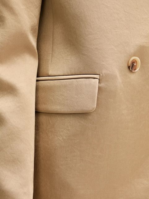 Liviana Conti marynarka kolor beżowy jednorzędowa gładka F5WS88