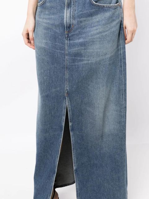 AGOLDE Leif mid-rise denim maxi skirt - Blue