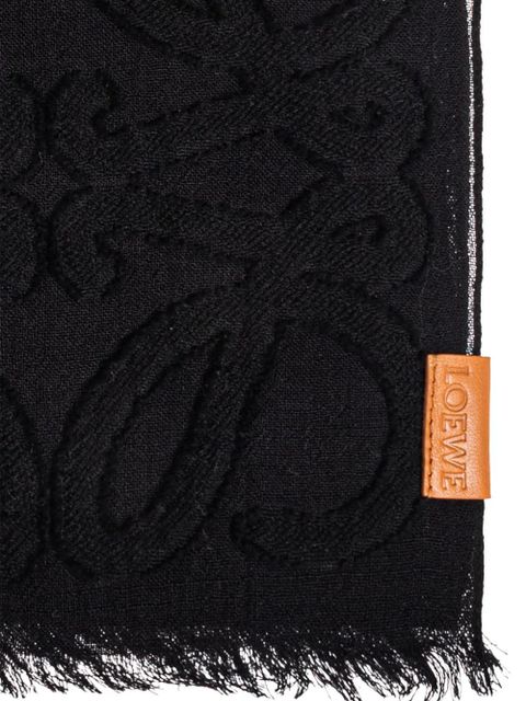LOEWE Anagram-pattern wool scarf - Black - zdjęcie produktu nr 2