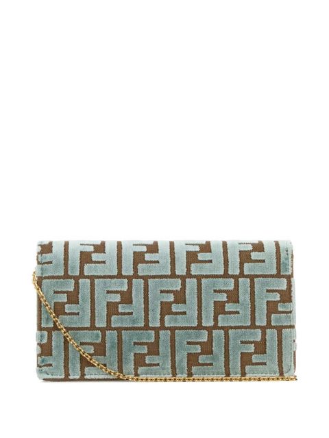 FENDI Baguette embroidered canvas clutch bag - Green - zdjęcie produktu nr 2