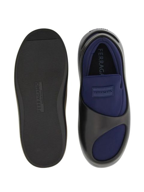 Ferragamo Hybrid logo-patch slip-on sneakers - Blue - zdjęcie produktu nr 2