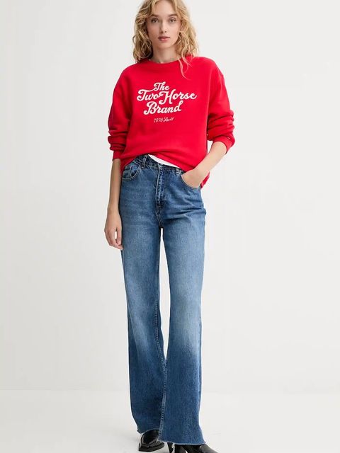 Levi's bluza bawełniana damska kolor czerwony z aplikacją 0002L