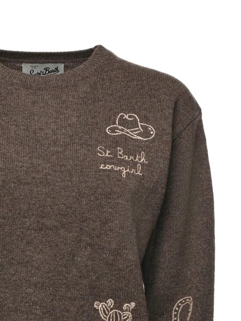 MC2 Saint Barth embroidered sweater - Brown