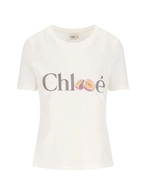 Chloé passion-fruit print cotton T-shirt - White - zdjęcie produktu nr 1