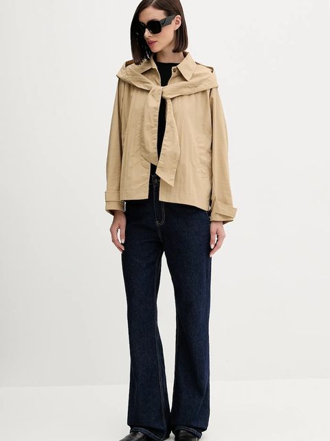 Hoss Intropia kurtka kolor beżowy przejściowa oversize 5452469