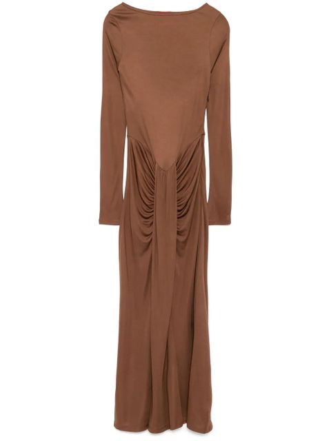 STAUD draped midi dress - Brown