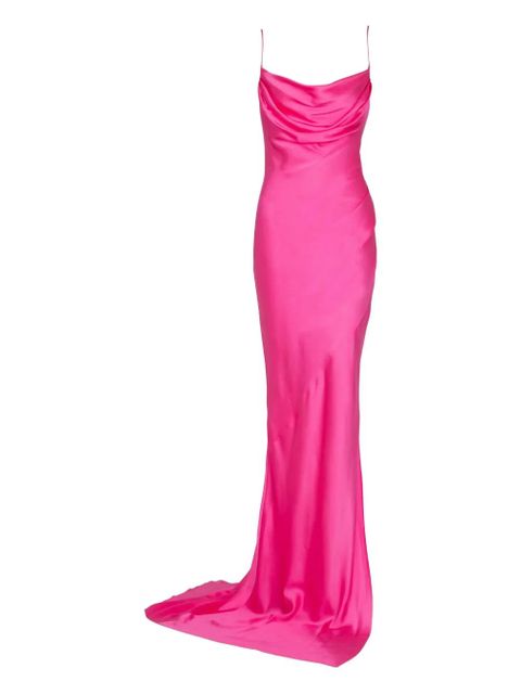 Balmain draped satin gown - Pink - zdjęcie produktu nr 1