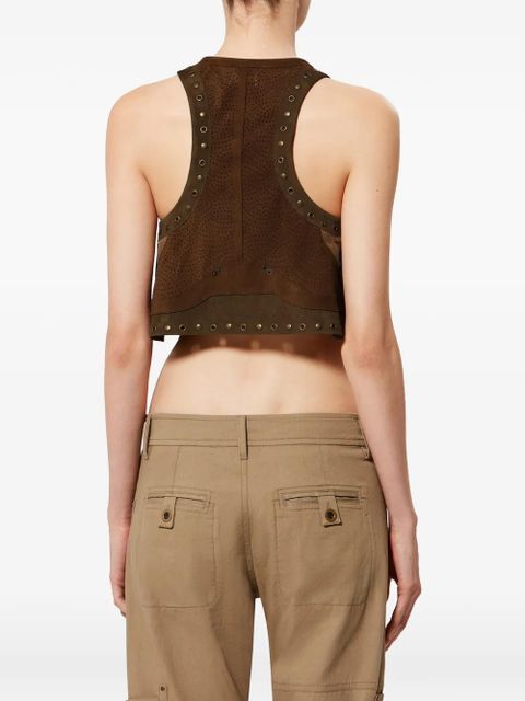 ISABEL MARANT Kelby asymmetrical patchwork vest - Brown