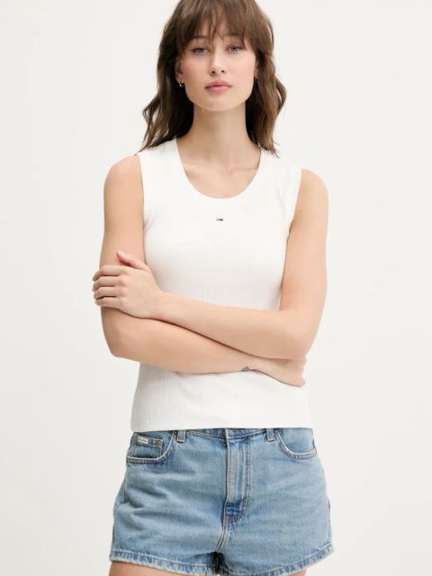 Tommy Jeans top kolor biały DW0DW20673