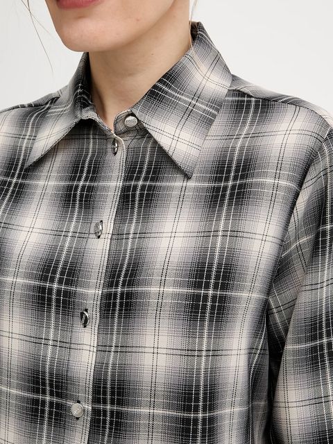 Liu Jo koszula damska kolor czarny relaxed z kołnierzykiem klasycznym MF5493 T107A