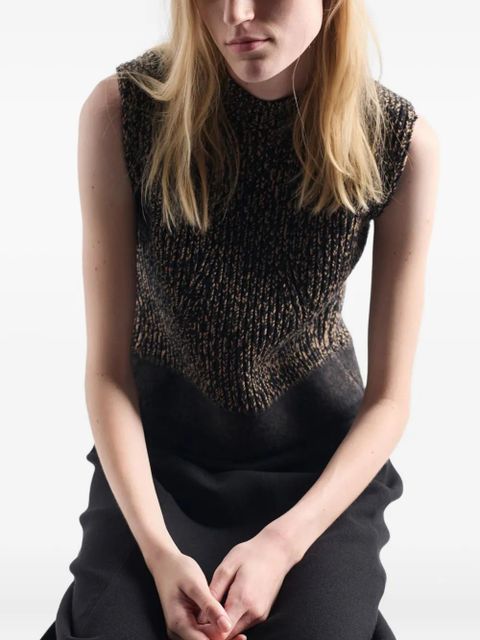 Prada ribbed knit flared dress - Black