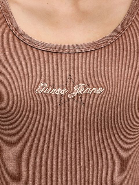 Guess Jeans longsleeve kolor brązowy W6RP24 KA0H1