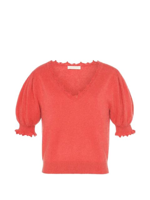 Ulla Johnson Polline V-neck top - Red - zdjęcie produktu nr 1