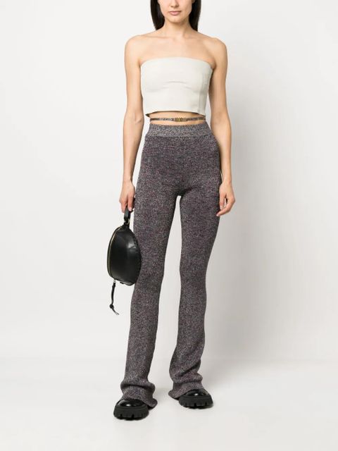 GCDS lurex-detailing flared knitted trousers - Purple - zdjęcie produktu nr 2
