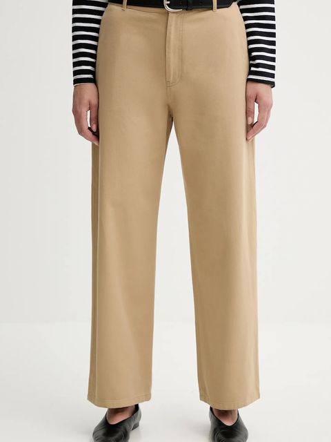 Filippa K spodnie bawełniane damskie kolor zielony proste high waist 31422.FK - zdjęcie produktu nr 1