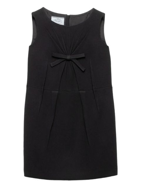 Prada bow-detail pleated mini dress - Black - zdjęcie produktu nr 1