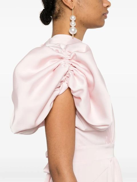 ROTATE BIRGER CHRISTENSEN puff-sleeve satin midi dress - Pink