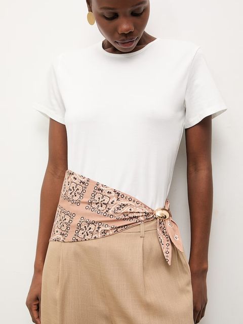 Answear.LAB t-shirt damski bawełniany z apaszką - zdjęcie produktu nr 2