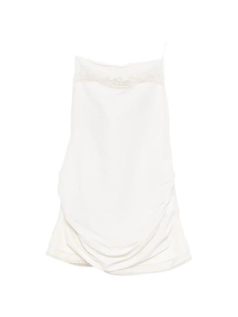 Magda Butrym lace-trim gathered mini dress - White - zdjęcie produktu nr 1