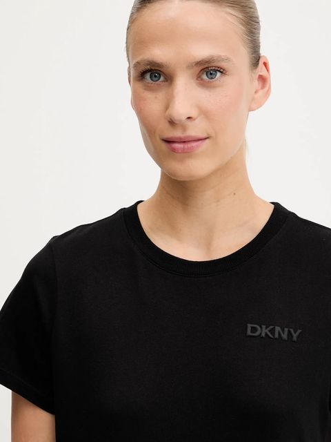 Dkny t-shirt bawełniany damski kolor czarny DP5T1372