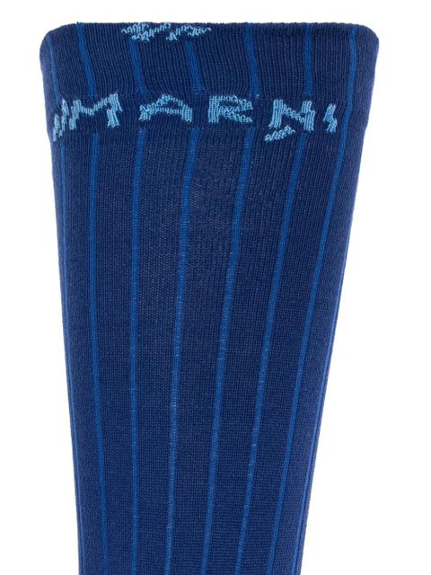 Marni intarsia-knit logo socks - Blue