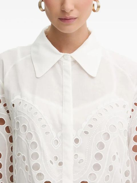 Charo Ruiz Ibiza Storm scallop-trim eyelet blouse - White
