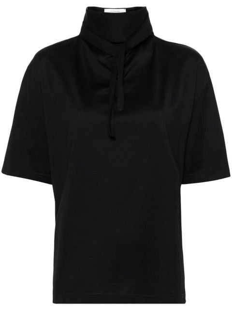 LEMAIRE tie-fastening cotton T-shirt - Black - zdjęcie produktu nr 1