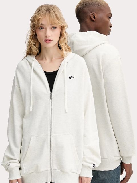 New Era bluza kolor szary z kapturem melanżowa 60752360