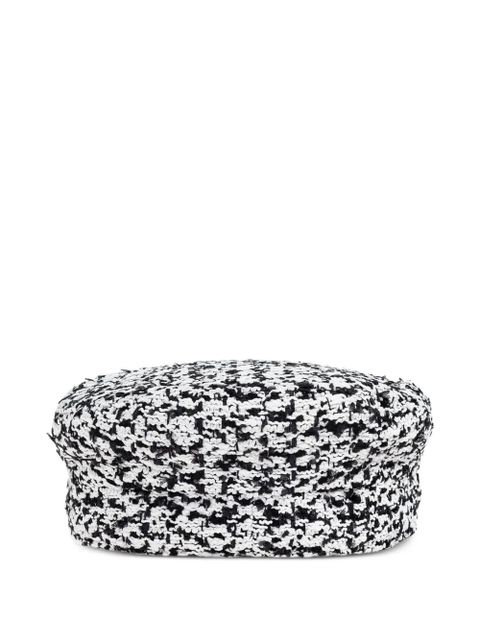 Balmain chain-detail tweed beret - Grey