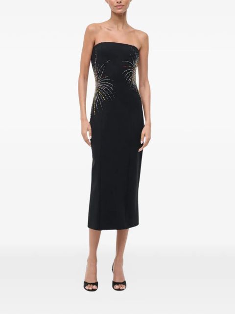 STAUD Britney embellished-detail midi dress - Black