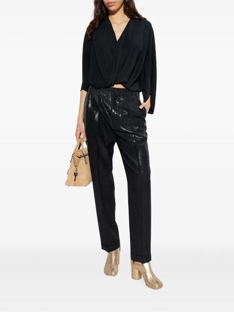 Maison Margiela glazed-effect trousers - Black - zdjęcie produktu nr 2