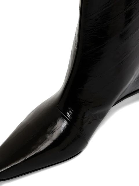 LouLou de Saison 35mm Iman eel-effect leather beveled-toe boots - Black - zdjęcie produktu nr 2