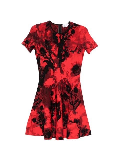 Alexander McQueen crew-neck flared-hem mini dress - zdjęcie produktu nr 1