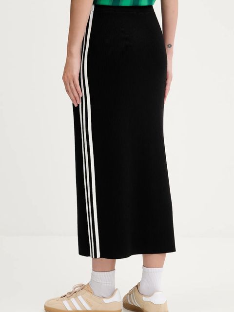 adidas Originals spódnica 3-Stripes kolor czarny midi ołówkowa JW2661