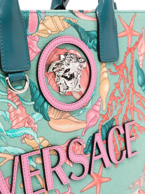 Versace small Barocco La Medusa tote bag - Blue