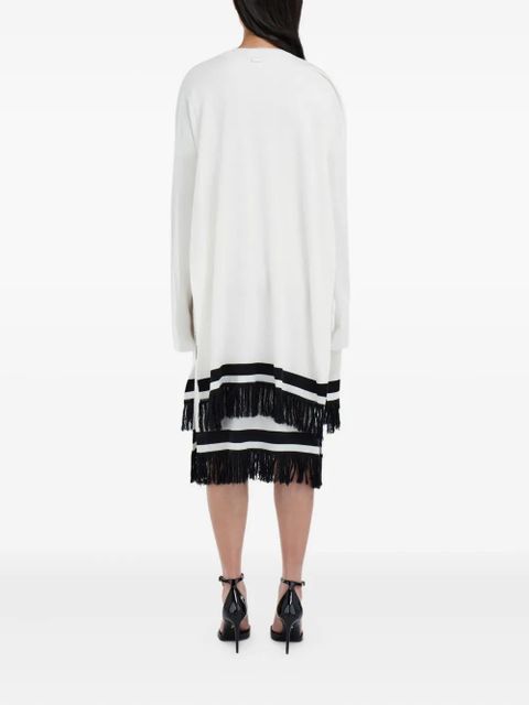 Ferragamo fringe-detailed cardigan - White