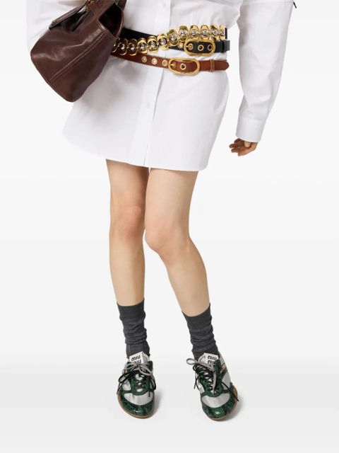 Miu Miu embroidered-logo shirt - White