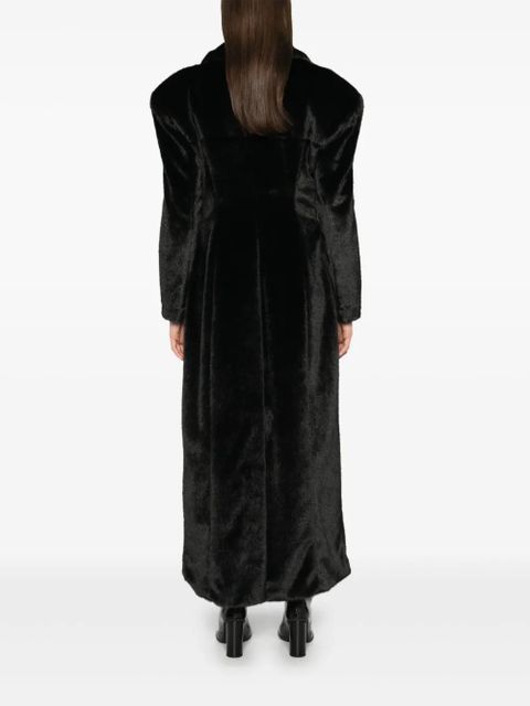 GCDS scarf-detail faux-fur coat - Black