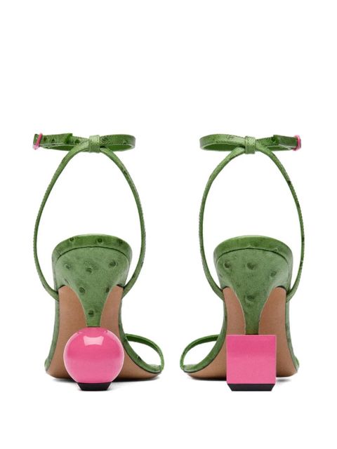 Jacquemus The Bisou cube-heel sandals - Green