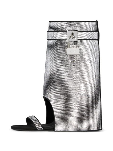 Givenchy Shark Lock crystal-embellished sandals - Silver - zdjęcie produktu nr 1