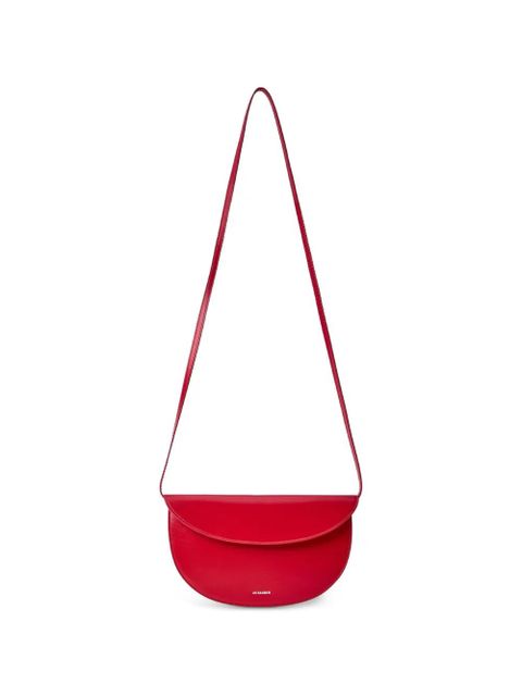 Jil Sander medium Coin curved-flap leather shoulder bag - Red - zdjęcie produktu nr 1