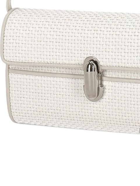 Savette Symmetry leather-trim woven shoulder bag - Neutrals