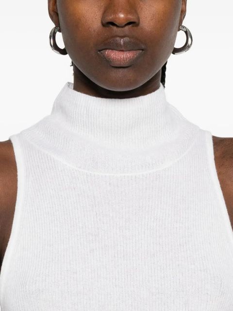 St. Agni high-neck ribbed vest - White