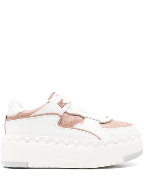 Valentino Garavani Freedots XL leather sneakers - Neutrals - zdjęcie produktu nr 1